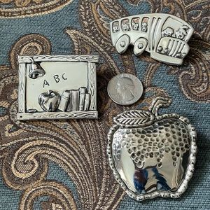 Silver Metal Slide / Pin / Pendant for Teacher or School